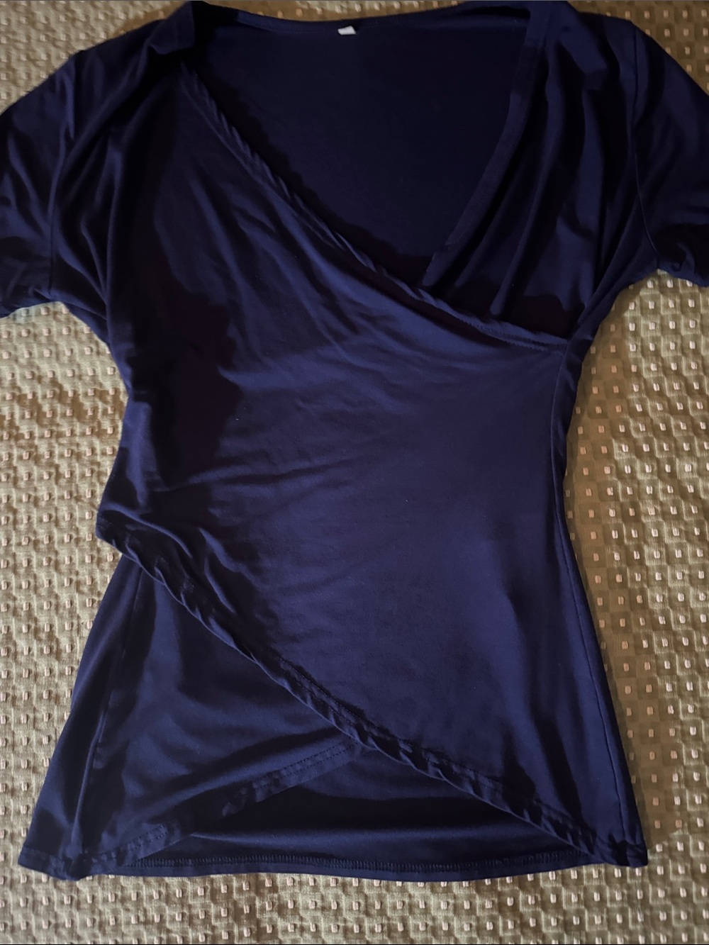 Navy Women's Wrap-Style Top